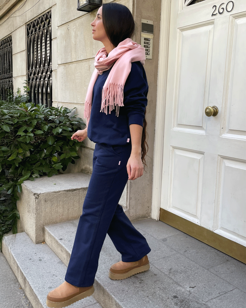 JOGGER PALAZZO WIDE LEG AZUL NAVY