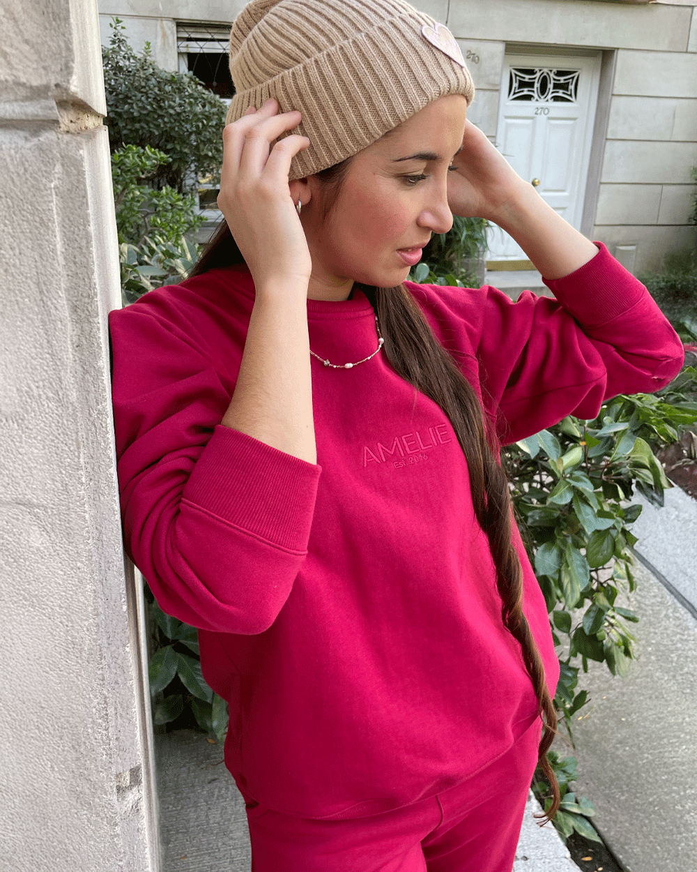 SWEATSHIRT OVERSIZED AMELIE CHERRY