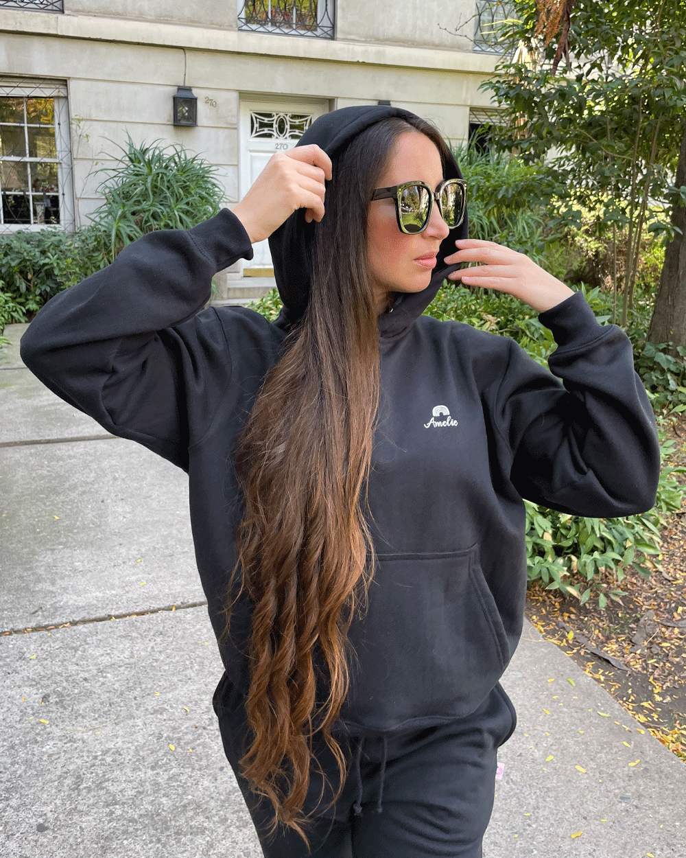 HOODIE OVERSIZED WITH LOVE NEGRO
