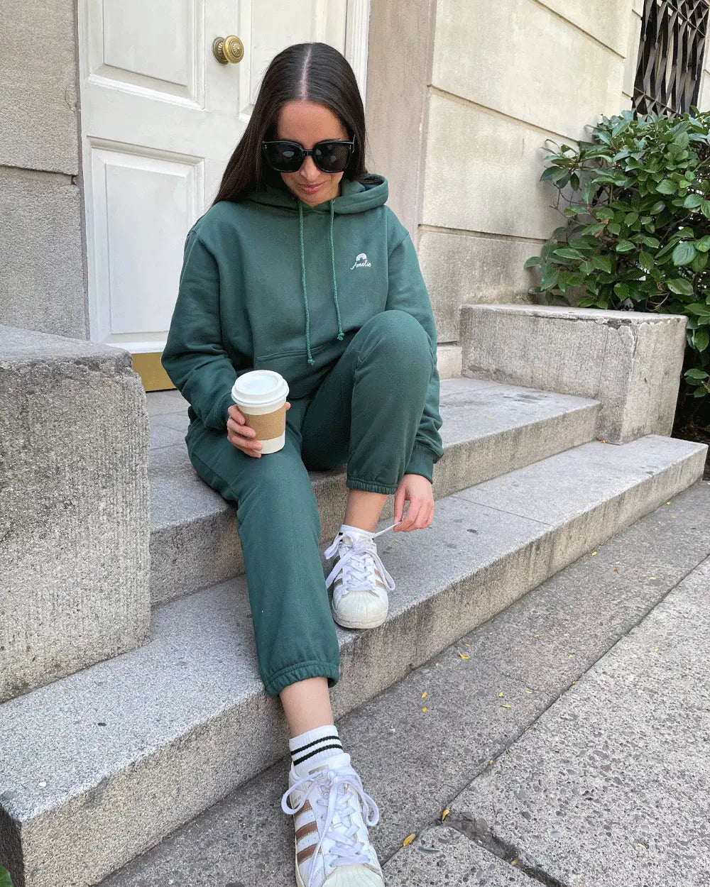 HOODIE OVERSIZED ALGODON VERDE MUSGO