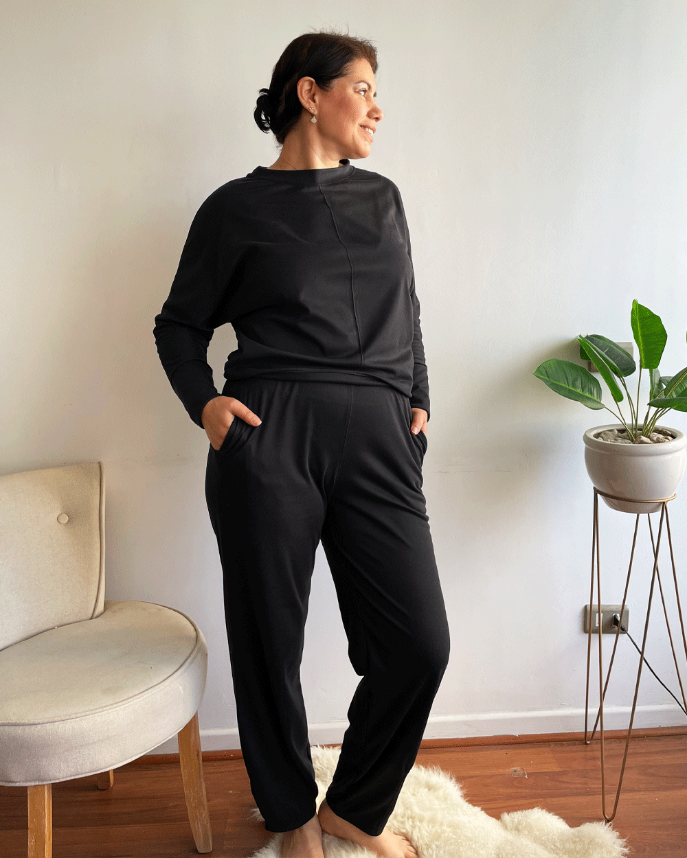 PANTALON COMFY BOMBACHA NEGRO