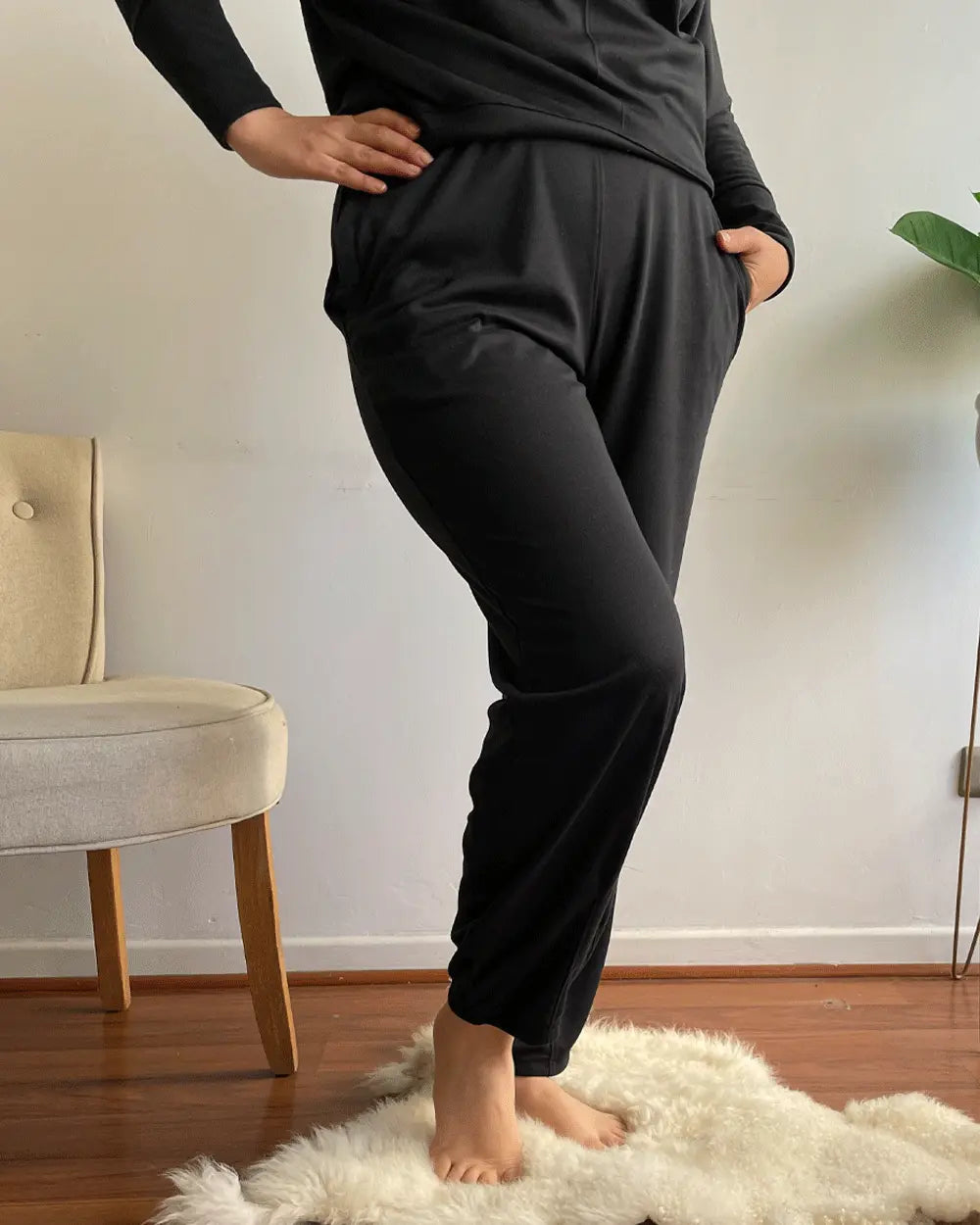 PANTALON COMFY BOMBACHA NEGRO