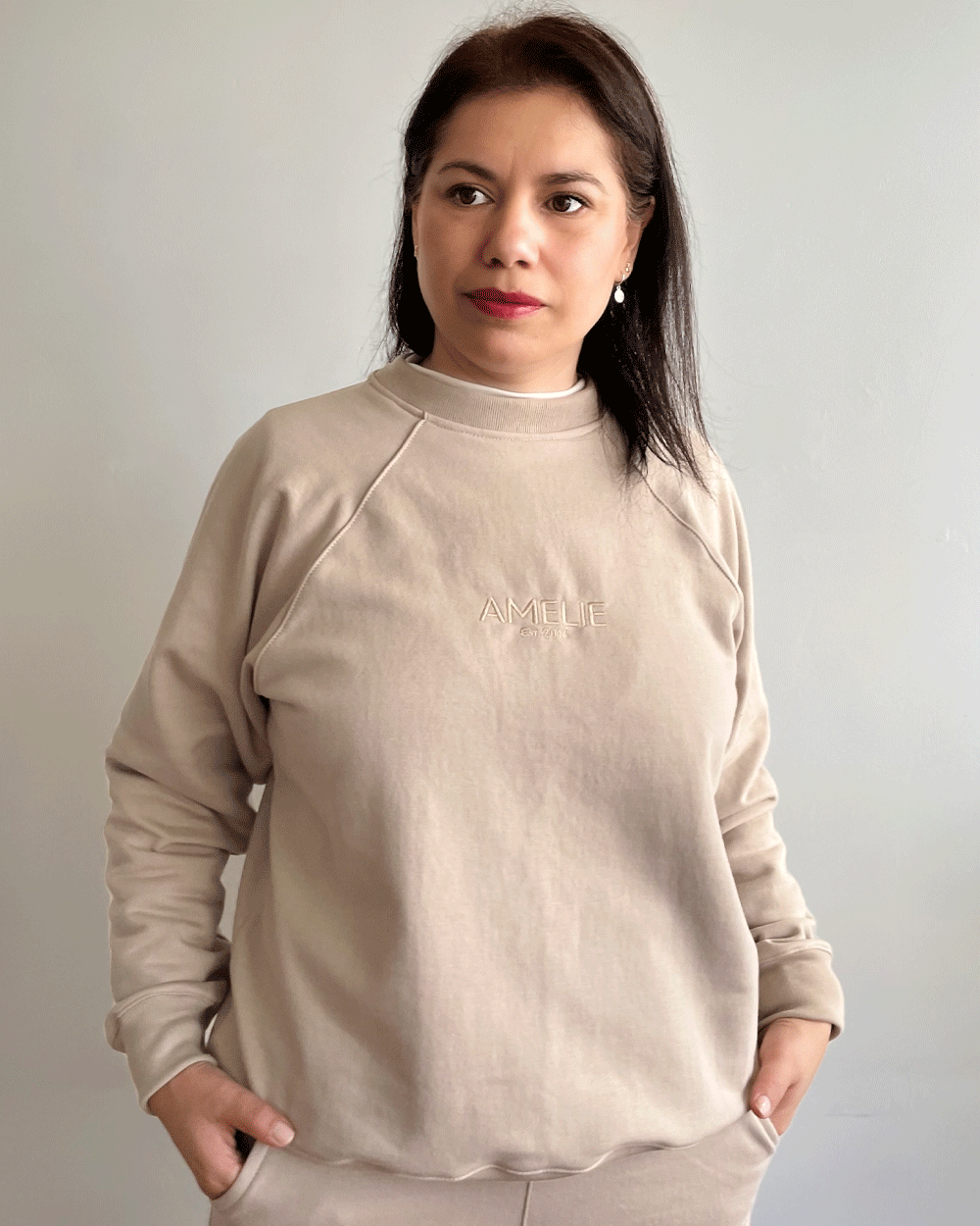 SWEATSHIRT OVERSIZED AMELIE MOKA