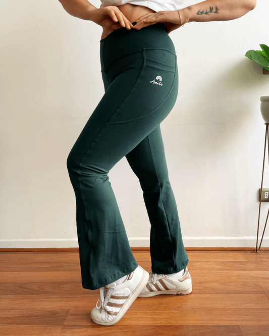 LEGGINS FLARE VERDE MUSGO