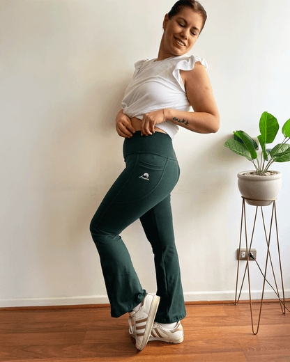 LEGGINS FLARE VERDE MUSGO