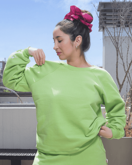 POLERON OVERSIZE VERDE LIMON