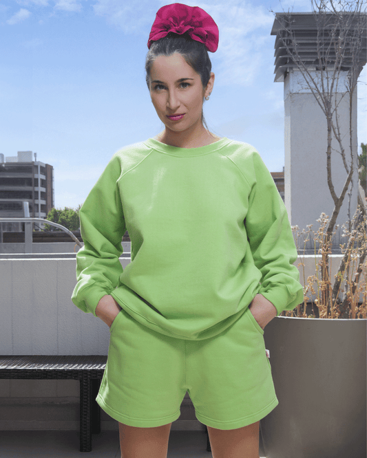 POLERON OVERSIZE VERDE LIMON