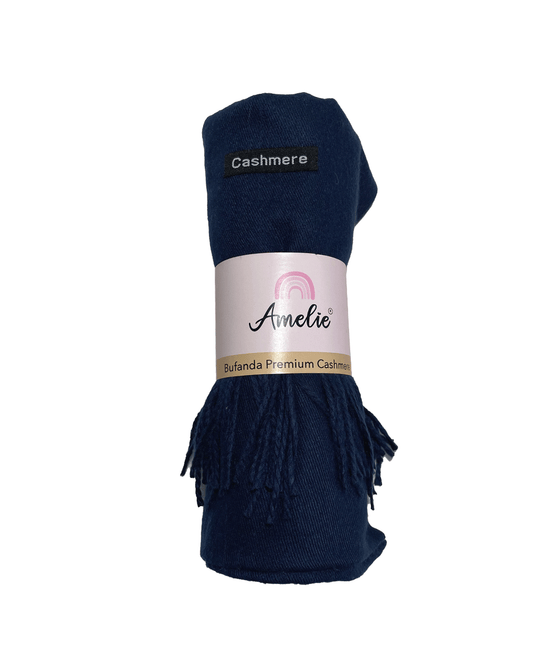 BUFANDA CASHMERE AZUL MARINO