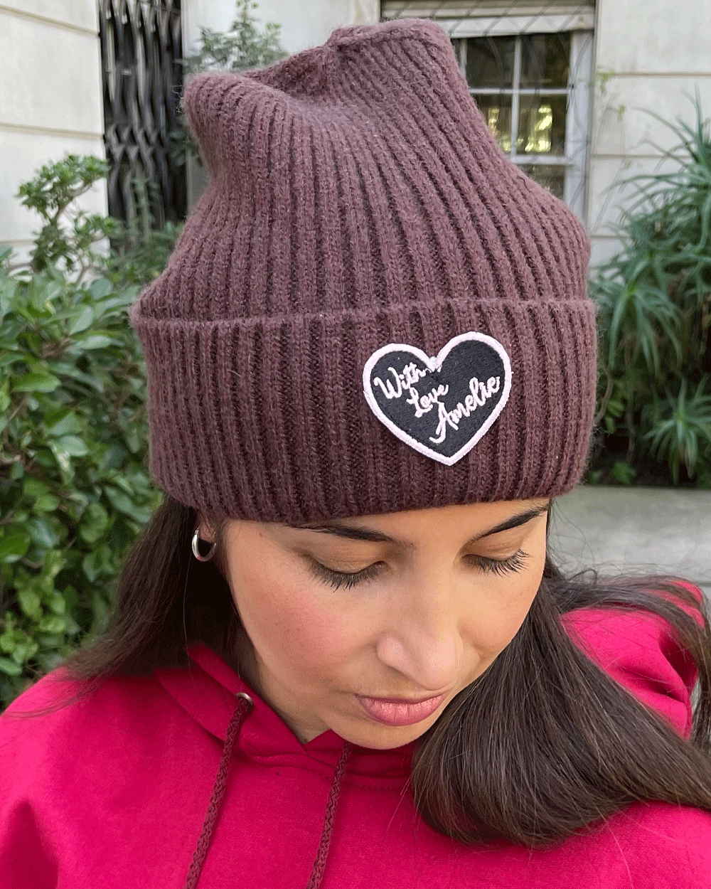 GORRO DE LANA WITH LOVE CHOCOLATE