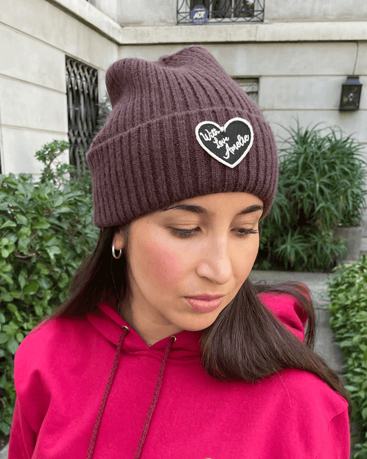 GORRO DE LANA WITH LOVE CHOCOLATE