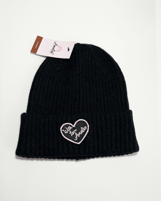 GORRO DE LANA WITH LOVE NEGRO