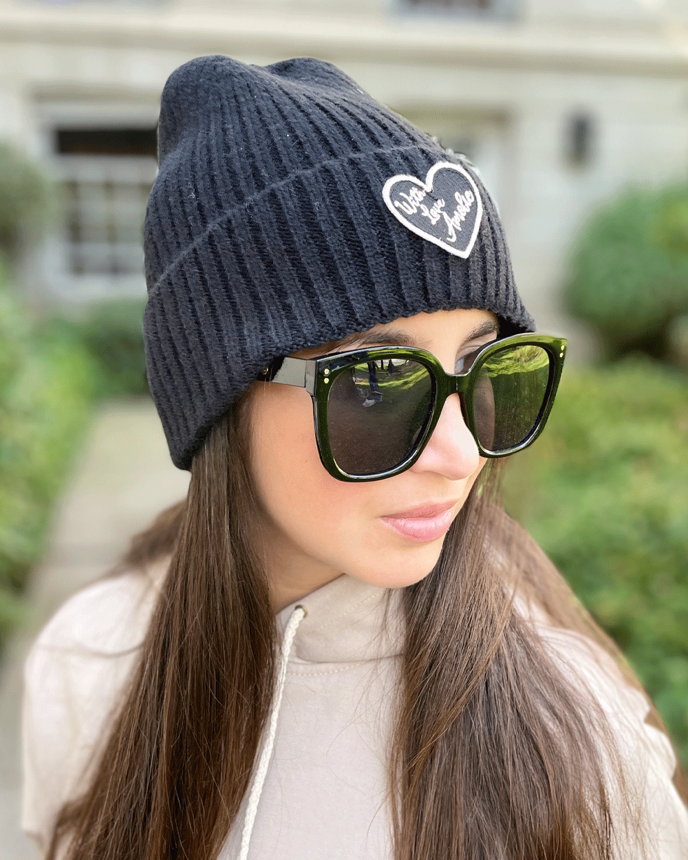 GORRO DE LANA WITH LOVE NEGRO