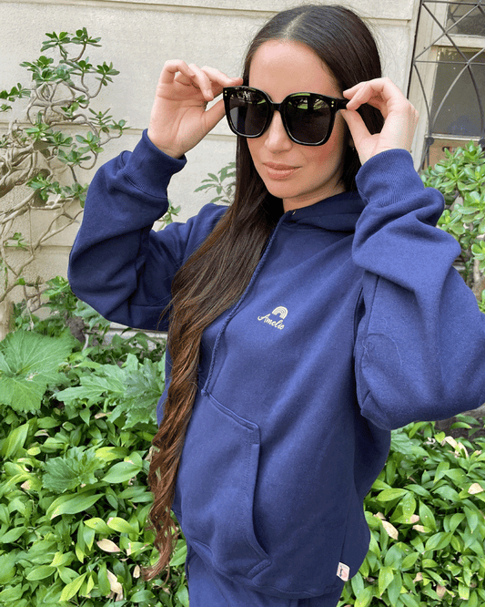 HOODIE OVERSIZED WITH LOVE AZUL NAVY