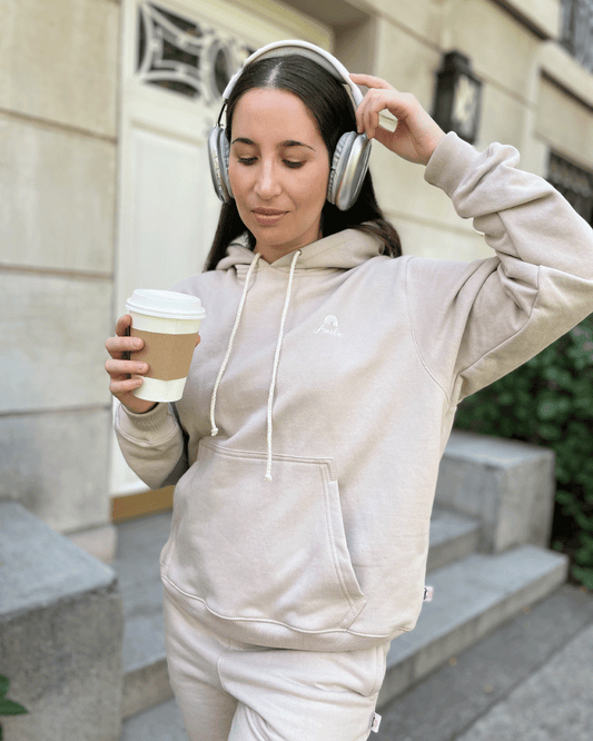 HOODIE OVERSIZED WITH LOVE MOKA