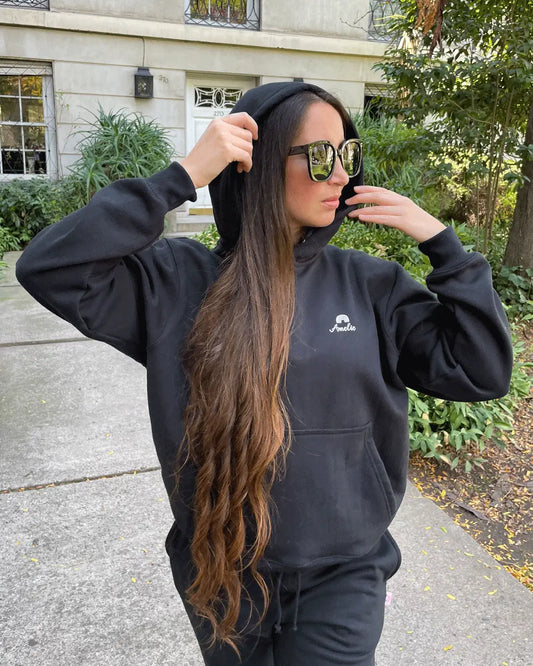 HOODIE OVERSIZED ALGODON NEGRO