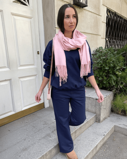 JOGGER PALAZZO WIDE LEG AZUL NAVY