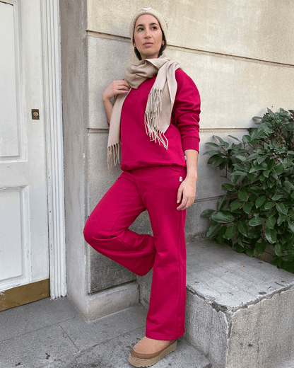JOGGER PALAZZO WIDE LEG CHERRY