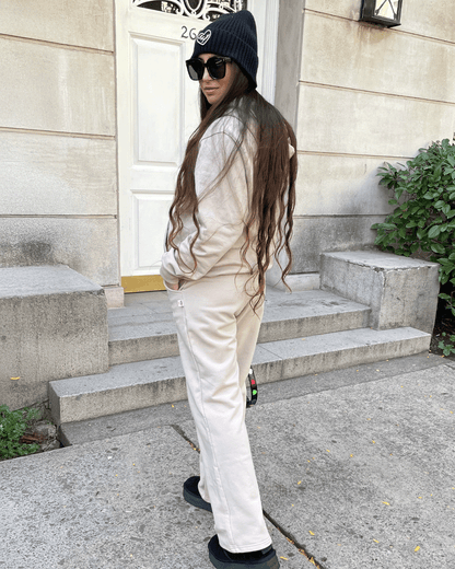 JOGGER PALAZZO WIDE LEG MOKA