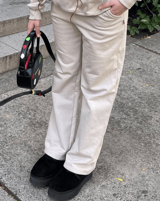 JOGGER PALAZZO WIDE LEG MOKA