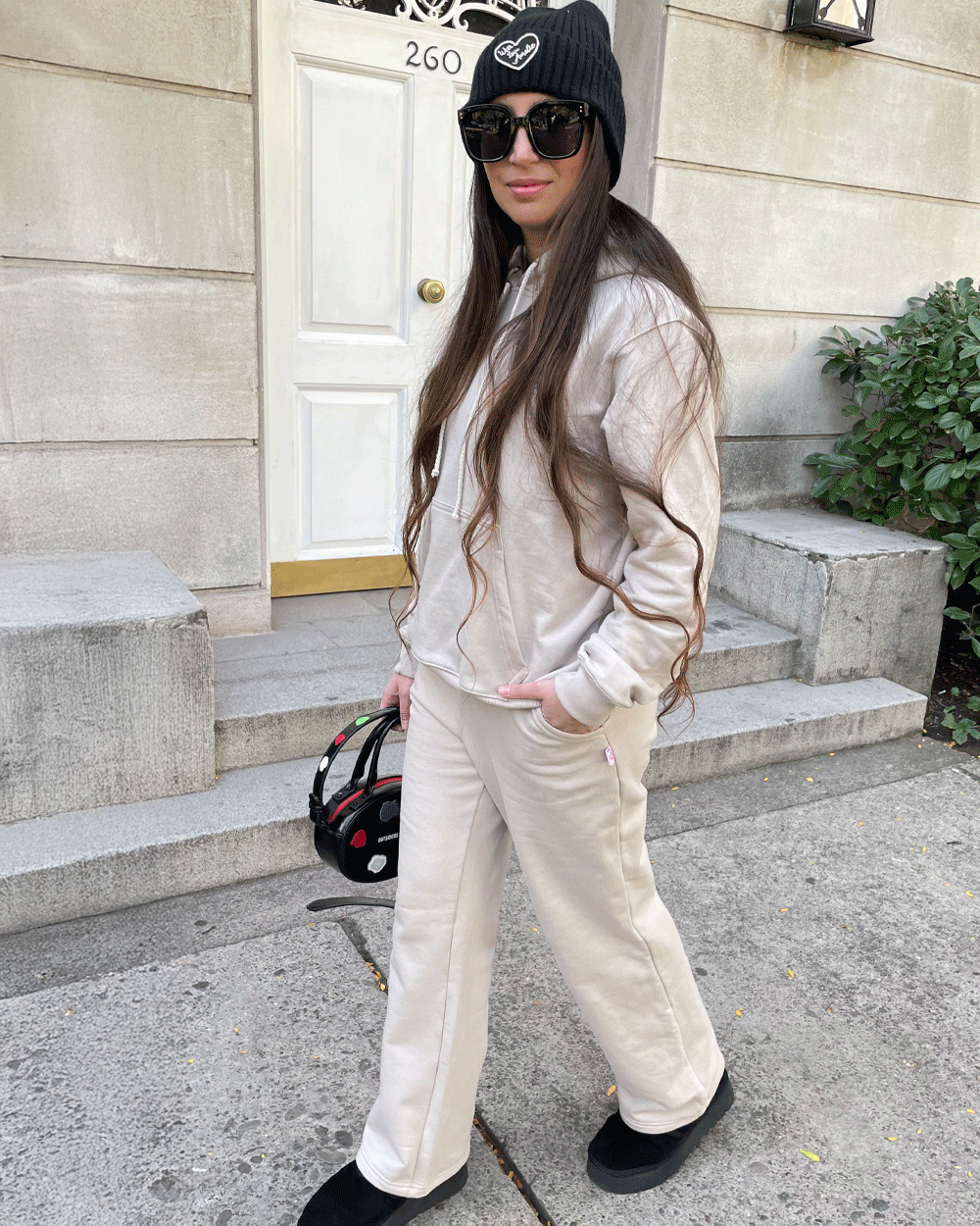 JOGGER PALAZZO WIDE LEG MOKA