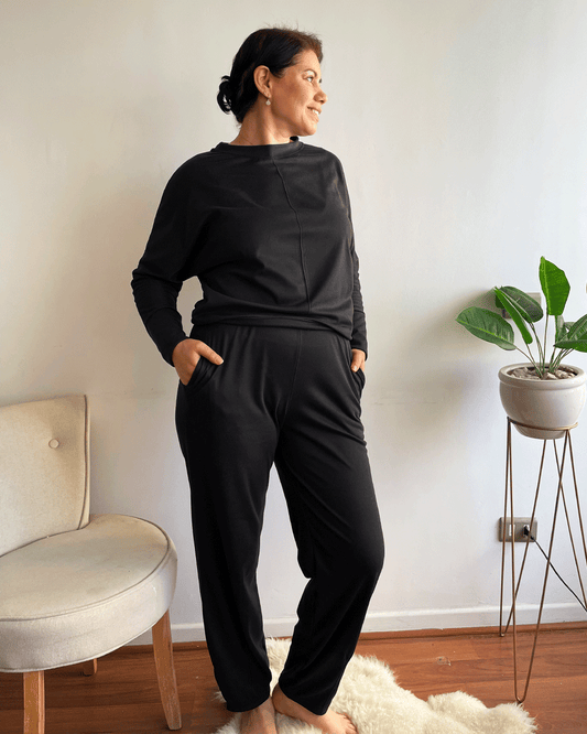 PANTALON COMFY BOMBACHA NEGRO
