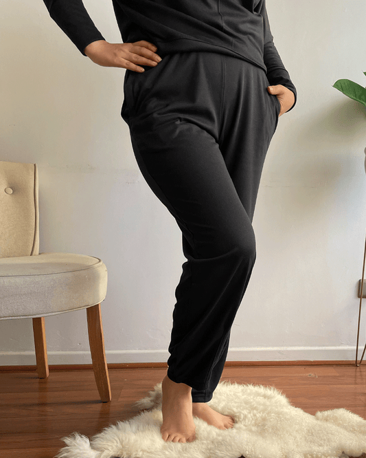 PANTALON COMFY BOMBACHA NEGRO