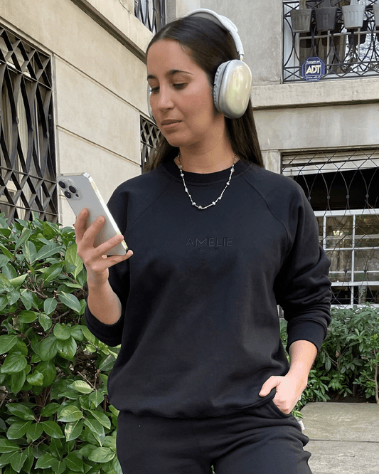 SWEATSHIRT OVERSIZED AMELIE NEGRO