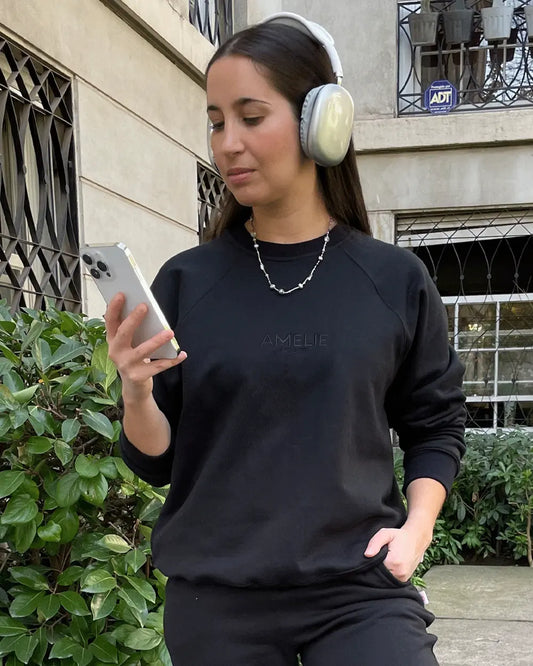 SWEATSHIRT OVERSIZED NEGRO